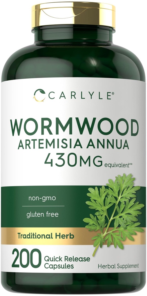 Carlyle Wormwood Capsules | 200 Count | Artemisia Annua Herb | Non-GMO & Gluten Free Supplement