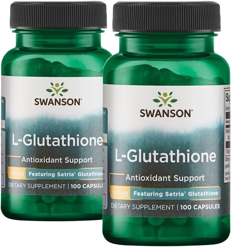 Swanson Aminozuur L-glutathion 100 Milligrammen 200 Capsules 2 Flessen