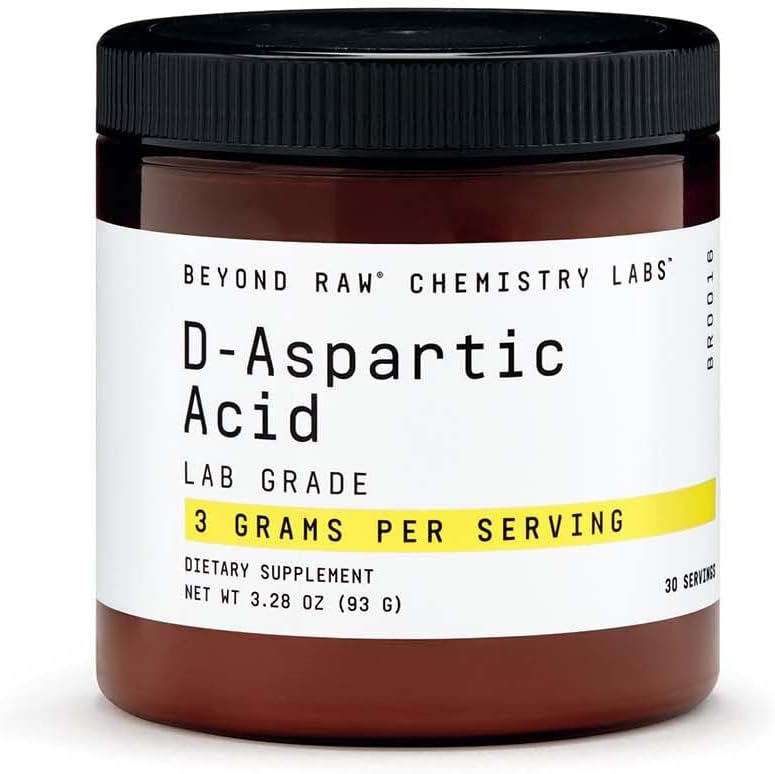 BEYOND RAW Chemie Labs D-Aspartic Acid Powder, spierontwikkeling en herstel, 30 porties