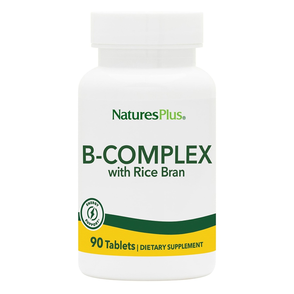 NaturesPlus B-complex met rijstbran - 90 tabletten - vegetarisch, glutenvrij - 90 porties