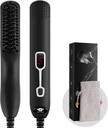 Baard Straightener Comb voor mannen - Opgewaardeerde professionele elektrische heren baard Straightening Verwarmde borstel Draagbare anti-schaal 5 Verstelbare temperatuur & LCD-weergave met draagtas