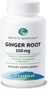 Earth's Splendor Gember Root 550 mg Supplement voor mannen & vrouwen, Ondersteunt spijsverteringsgezondheid, Geen kunstmatige kleur of conserveringsmiddelen (550 mg, 100 capsules)
