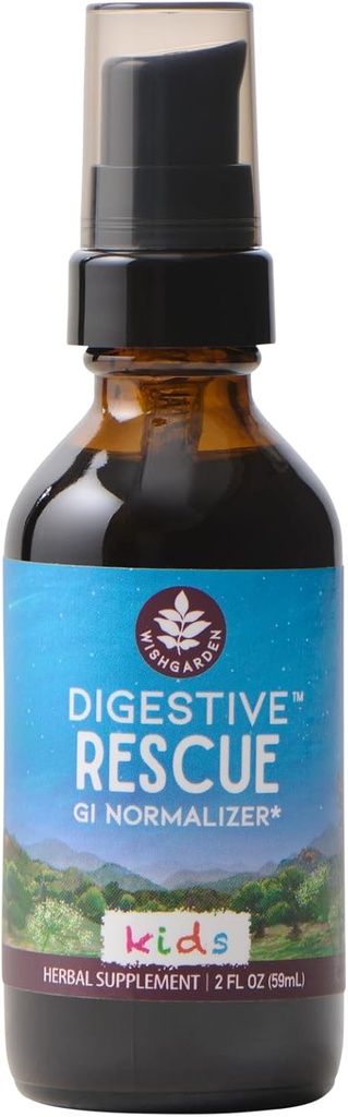WishGarden Herbs Digestief Redding voor kinderen - Plant-Based Herbal & Organic Digestief Relief Tinctuur met Pepermuntblad, Gemberwortel & Venkelzaad, snel Verzacht Digestieve Tummy Ongemak, 2oz