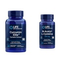 Levensverlenging Curcumine Elite Turmeric Extract & N-Acetyl-L-Cysteine (NAC), Immune, Respiratoire, Lever Gezondheid, NAC 600 mg, Krachtige antioxidant Ondersteuning, Free-radicals, Makkelijk te absorberen, 60 Capsules