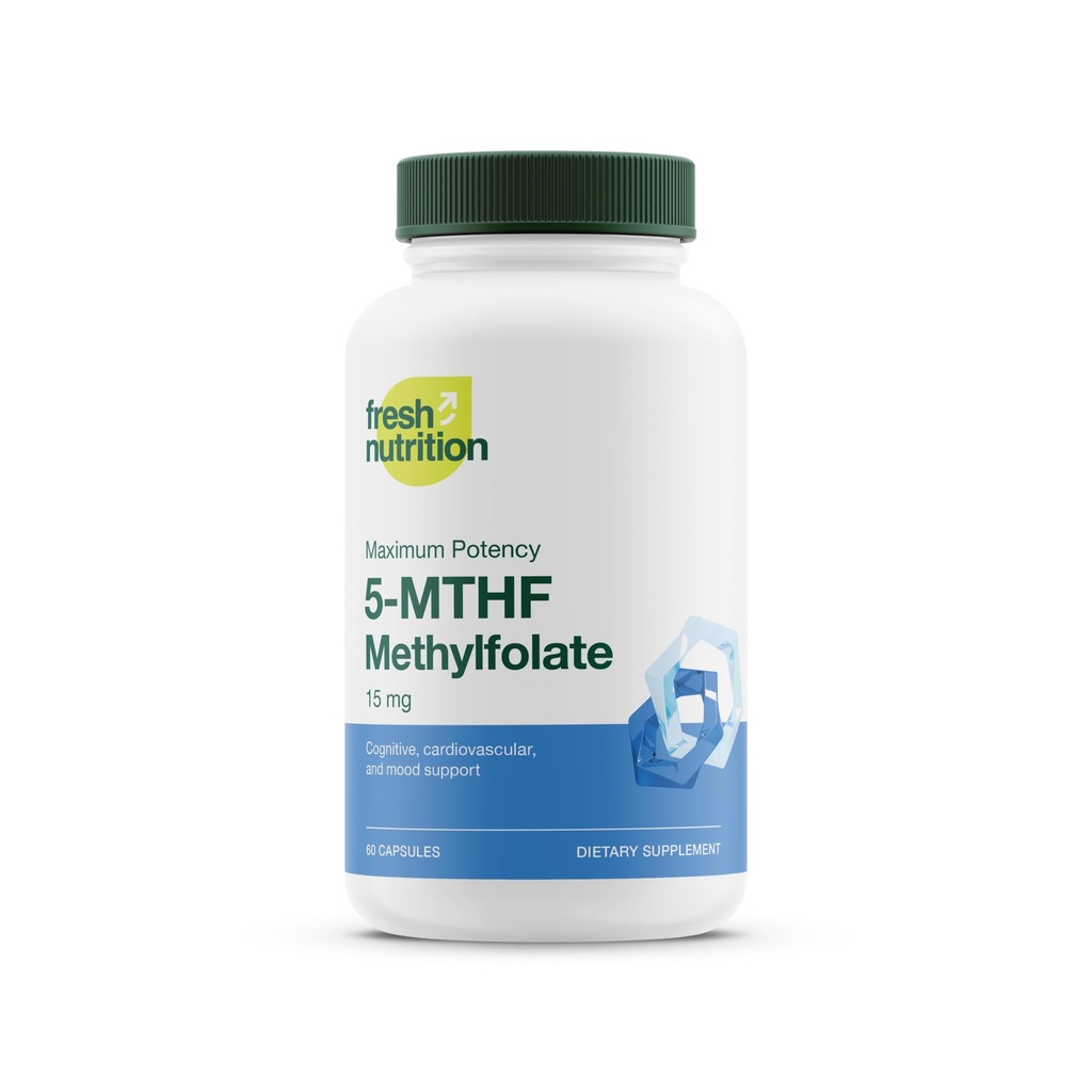 L Methylfolaat 15mg - Maximale Potentie - Actieve Vitamine B9 Superior Biobeschikbaarheid - 5-MTHF Methylfolaat voor Mood, Cognitie, Immuniteit, Cardiovasculaire, Neurologische, Reproductieve Gezondheid - 60 Capsules