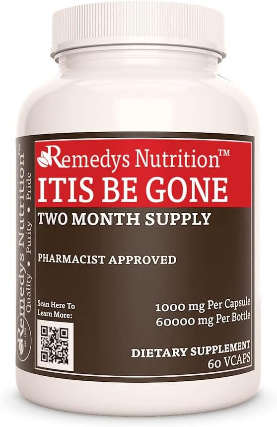 Remedy's nutrition Itis Be Gone | 1,000 mg, 60 Vegan Capsules Herbal Dietary Supplement | Two Month Supply