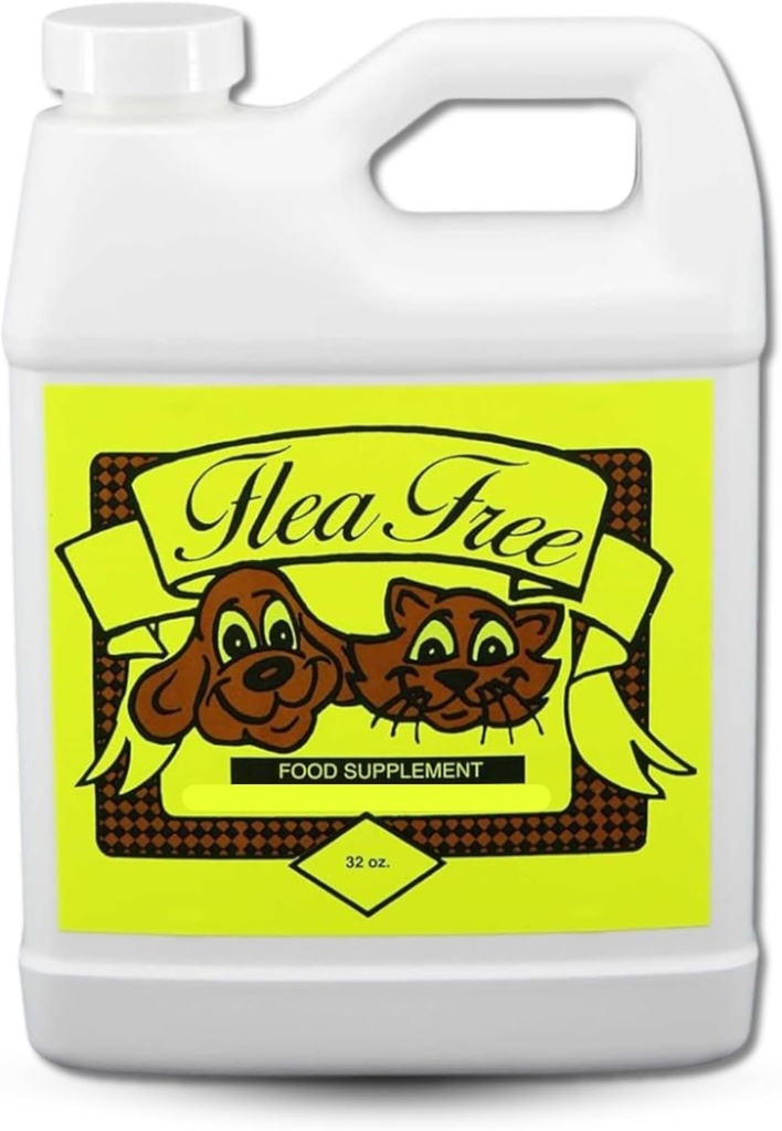 Flea Free Pure Organic Food Supplement - Anti-Flea Formula Honden Vitaminen - Honden Vitaminen en Supplementen - Honden Multivitamine om bloed-voederende Insecten te vermijden - Multivitamine voor honden Chemisch-Free (32 oz)