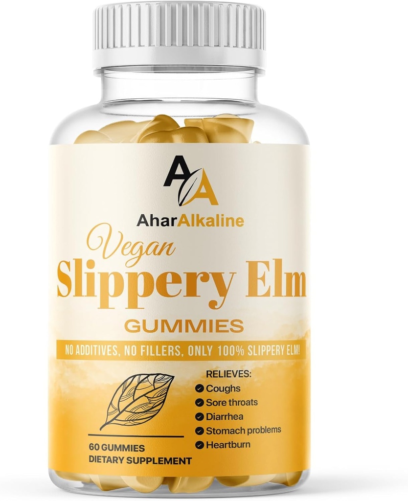 Gladde Elm Gummies, Supplement voor Sore Throats en digestie, Fruit smaak, 60 Tellen (pakket van 1)