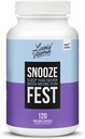 LIVELY VITAMINE CO Snooze Fest - Volledige REM-cycli - Gebalanceerde slaap - Ontspannen lichaam & Mind - Rust & Recovery - GABA - Kamille - Melatonine - Tryptofaan - Valeriaanwortel - Citroenbalsem - Poppy - 120 Tel.