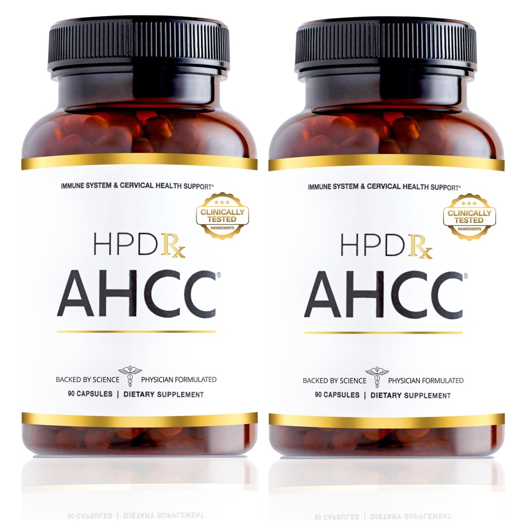 HPD Rx Premium AHCC & Shiitake Mushroom 1100 mg per Serving Supplement, Natural Immunity Booster, Handhaaft Natuurlijke Killer Cel Activiteit AHCC is bewezen in 30+ Studies 
