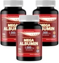 Dr.K&C HNHusa Mega Albumin Proteïne 1000mg 540 Tabletten Gezonde Nier Lever Functie Wellness Totale Gezondheidsondersteuning Energie Life Balance Supplement 180tabs 3pk