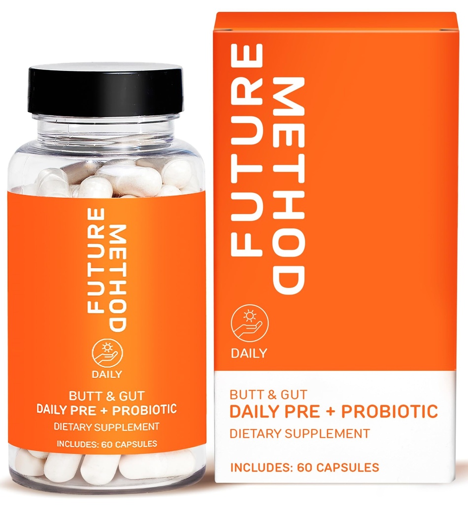 TOEKOMSTIGE METHODE Synbiotische prebiotica voor mannen en vrouwen - Probiotica en prebioticasupplement voor spijsvertering, immuniteit en regulariteit (60ct)