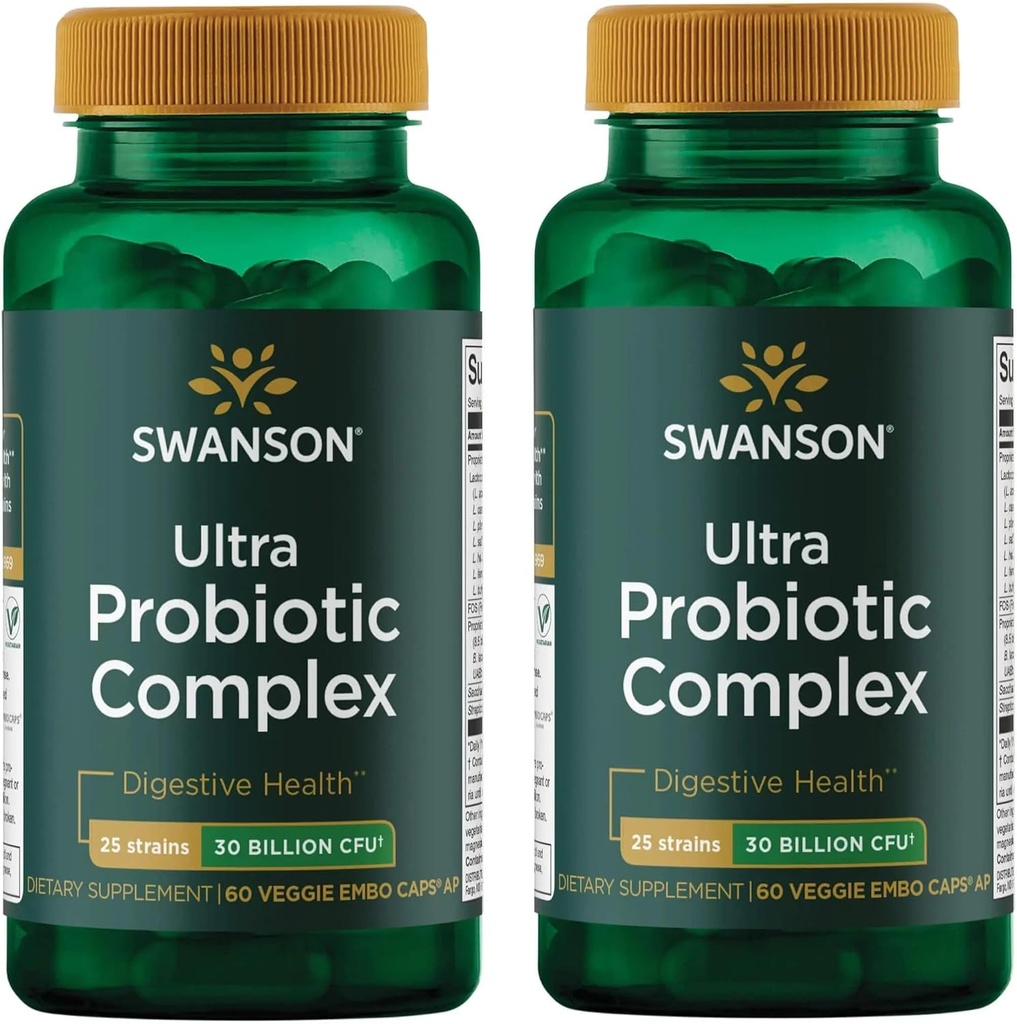 Swanson Ultra Probiotic Complex 30 Miljard Cfu 60 Veg Capsules (2 Pack)