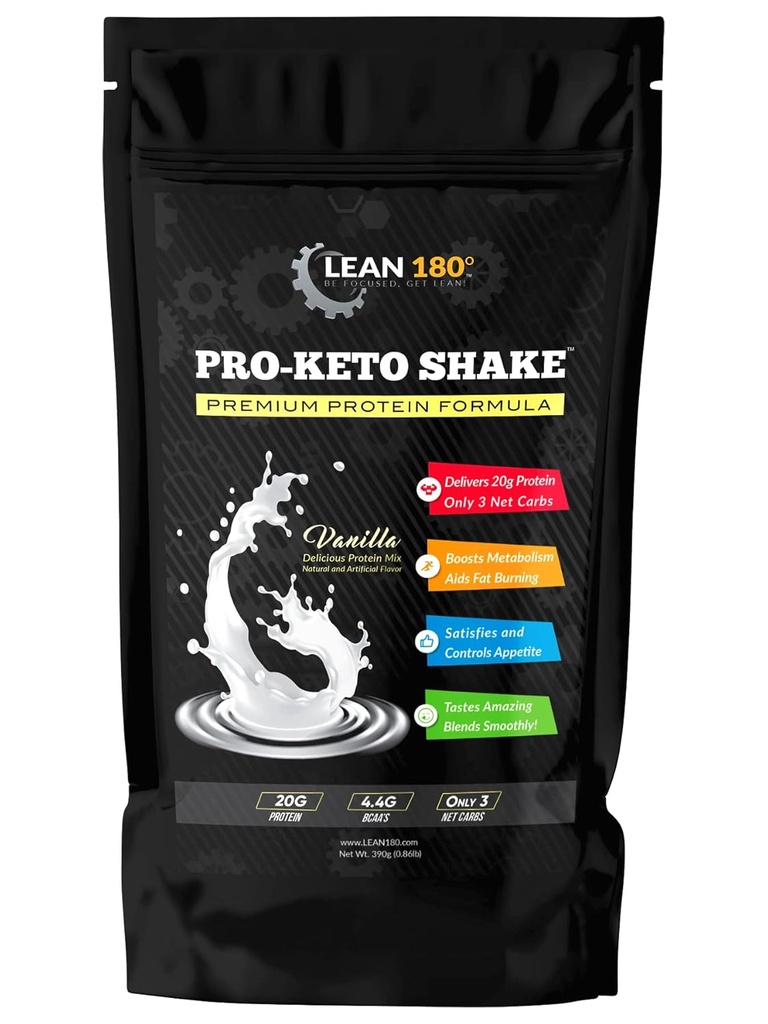 Pro Keto Shake - Beste Proeverij Low Carb Lage Sugar Clean Protein Shake voor Keto en alle Diets gewichtsverlies (Vanilla)
