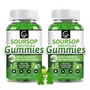 (2 Pack) Soursop Graviola Gummies - 2200mg Extra sterkte Soursop Leaves Extract w/Sea Moss Extract 200mg, Zink & Vitamine C - Ondersteunt Immuniteit, Lever & Digestief, Glutenvrij, Veganistisch, 120 Gummies