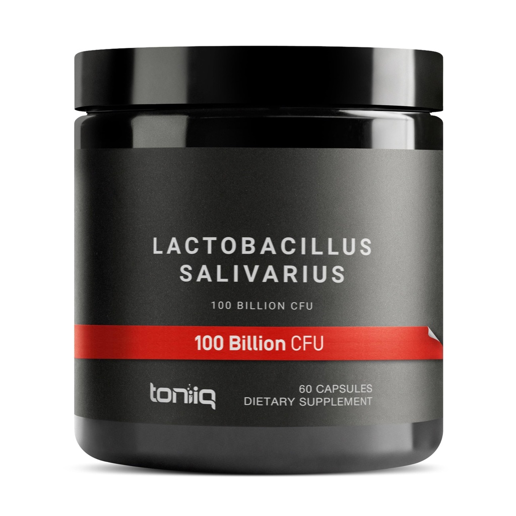 Toniiq 100 miljard CFU Lactobacillus Salivarius Probiotic - Hoogste geverifieerde CFU-telling - Derde-partijlab Getest op Potentie - 60 Vegetarische Capsules - 30 porties - TQ Geverifieerd