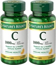 Nature's Bounty Vitamine C + Rose Hips, Immune Support, 1000mg, Coated Caplets, 100 Ct - Verpakking van 2