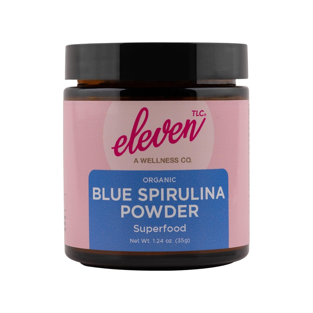 Elf TLC, Organic Blue Spirulina Powder, Flavorless, Superfood, Vitamines + Mineralen, Espirulina Azul en Polvo, Plant Protein, Non-GMO, Non Messy Glass Jar, 1,24 Ounce 35 Servers