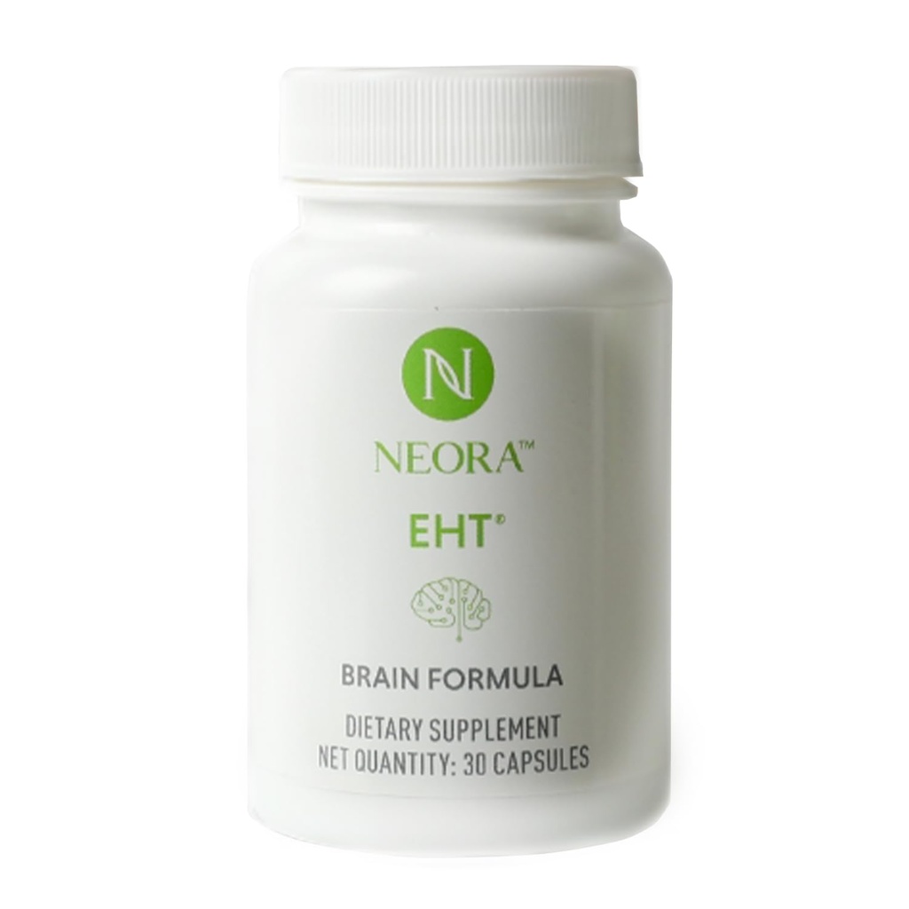 NEORA EHT - Brain Formula with EHT Extract, B6, B12, D, Alpha Lipoic Acid, Huperzine-A for Memory, Focus, Cognitive Health - 30 Capsules