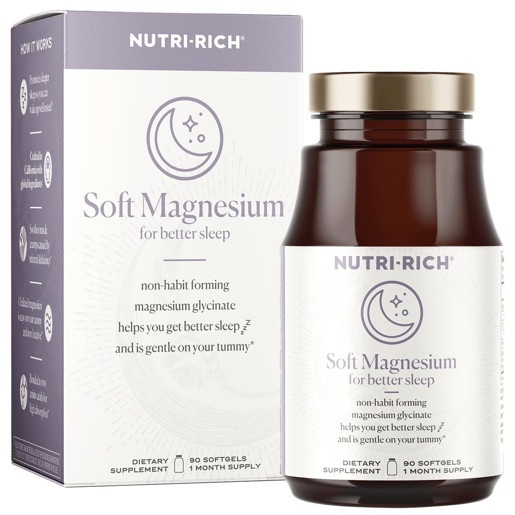 Magnesium Glycinate Chelate, Magnesium 400mg for Men and Women, for Better Sleep, MCT Oil, High Potency, Easy Absorption, Muscle, Relaxation, Gluten Free, No Soy, No Artificial Additives