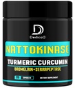 4-in-1 Nattokinase 2000 Fu, Kurkuma, Bromelaïne, Serrapeptase - Spike Protein Detox - Lichaamsbalans, Circulatie Gezondheid & Immuun Systeem - 120 Capsules 4-maands levering