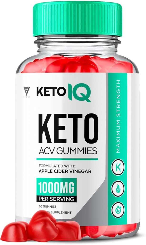 Keto IQ ACV Gummies, Keto IQ Keto ACV Gummies Advanced Weight Loss Vitamine Supplement for Men Women, KetoIQ Keto IQ Gummy Apple Cider Vinegar Formula 1000MG Keto+ Folic Acid Beet Root (60 Gummies)
