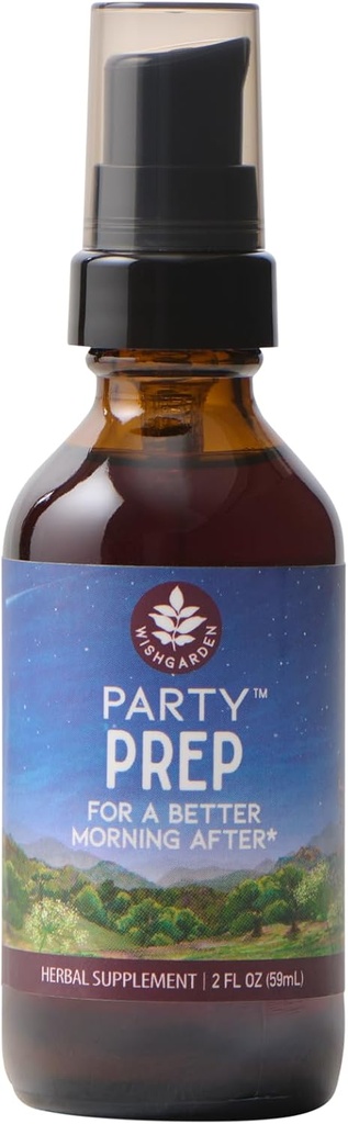 WishGarden Herbs Party Prep Better Morning After - Plant-Based Kruidensupplement w/Prickly Pear, Japanse Raisin & Burdock ondersteunt effectieve alcohol Metabolisme, ontgifting en leverfunctie, 2oz