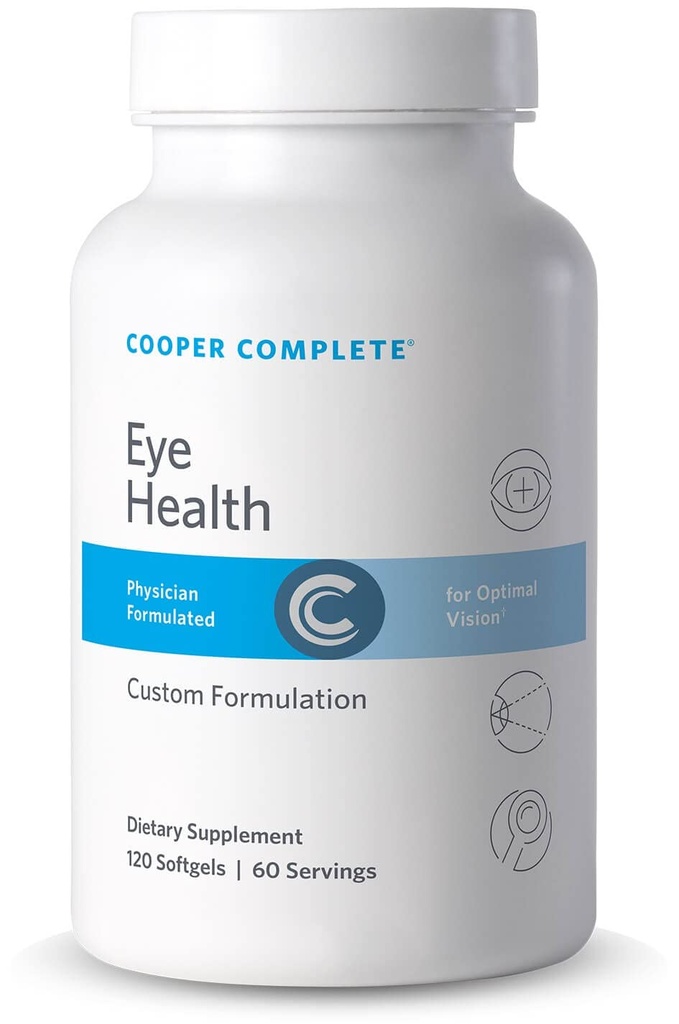 Cooper Complete - Eye Health Supplement - Lutein, Meso Zeaxanthine en Zeaxanthine, Vitamine C & E - 120 Softgels per fles. Verpakking van 2