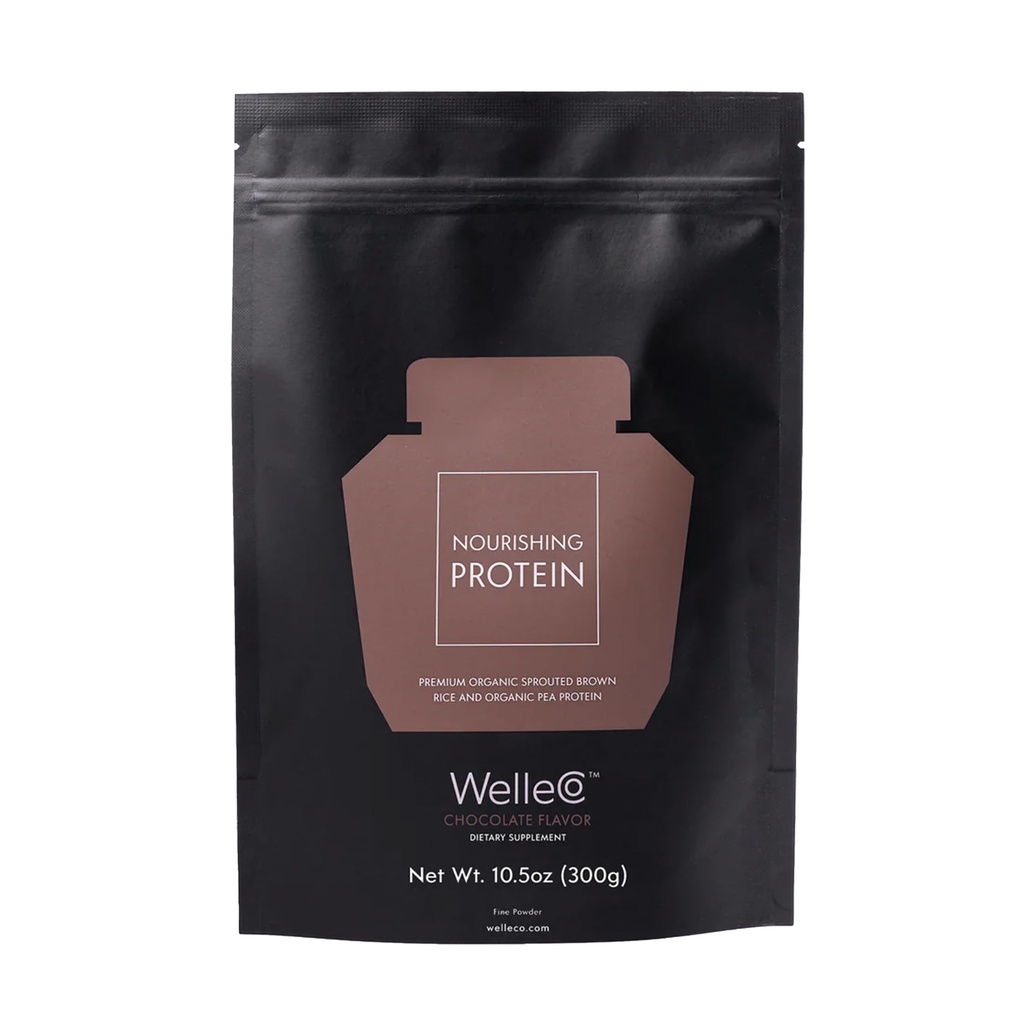 WelleCo plantaardige Chocolate Proteïne Poeder, Biologische Bruine Rijst & Pea Blend, 16g proteïne per Serving, Dairy-Free Supplement voor Energie, Herstel & Dagelijkse Voeding, 10.5 oz