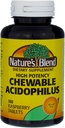 Nature's Blend Acidophilus Kauwbare Raspberry Smaak - 100 tabletten, Verpakking van 3