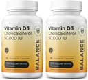 Balancebreens Vitamin D3 50,000 IU, 60 Veggie Capsules - High Potency, Supports Immune & Bone Health - Weekly Once (Pack of 2)