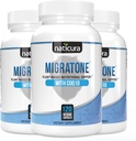 Migratone Migraine Relief - Natuurlijke Hoofdpijn Verlichting Vitamine - Migraine Supplement met PA - Gratis Butterbur, Magnesium, Vitamine B2 B6 en B12, Microactive CoQ10 en koorts - Migraine Clinic's Choice