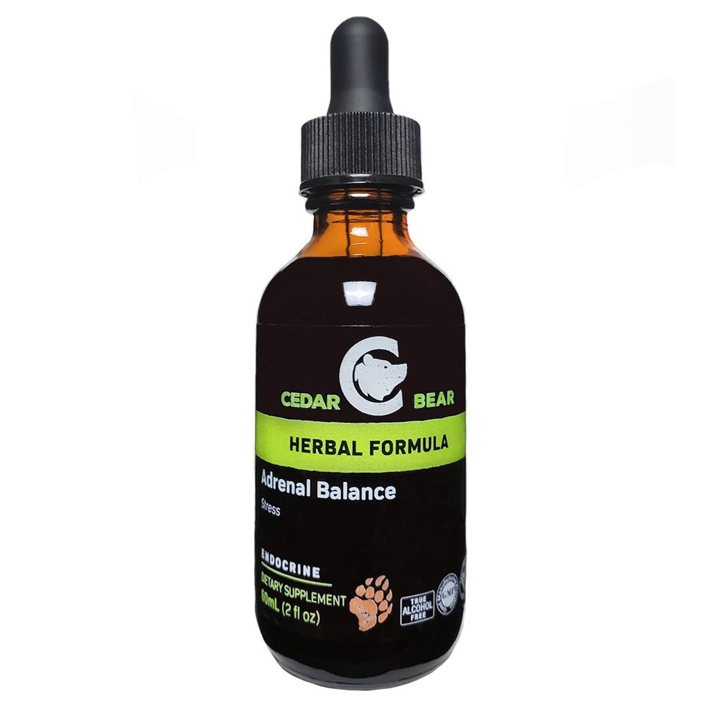 Cedar Bear Adrenal Balance - Liquid Herbal Supplement met Adaptogenen die vermoeidheid bestrijdt, Stress en Energie verhogen 2 fl oz / 60 ml (1 eenheid)