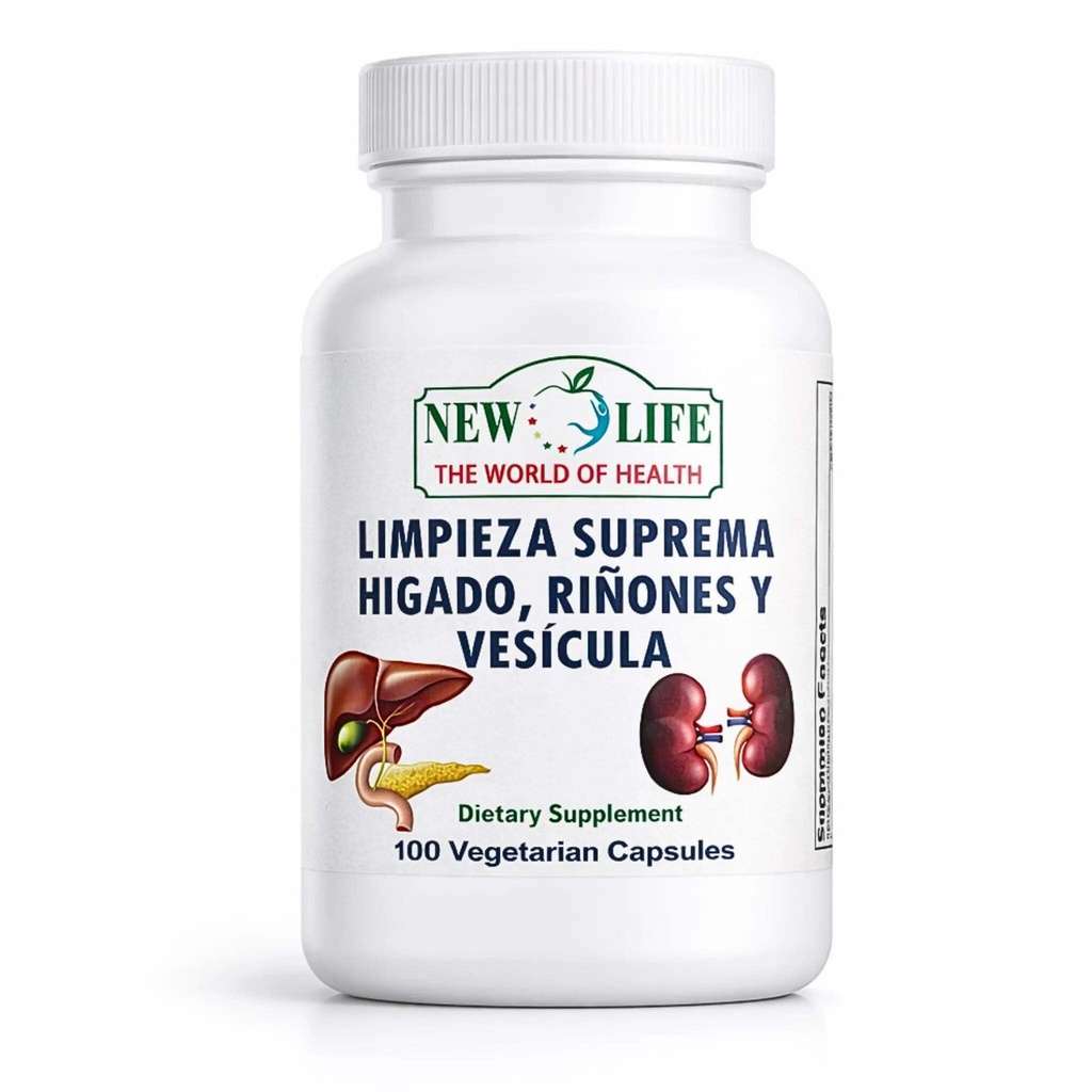 New Life Limpieza Suprema Hígado Riñones y Vesicula, gezonde lever, paardenbloemwortel, melkdistel Extract, 100 capsules