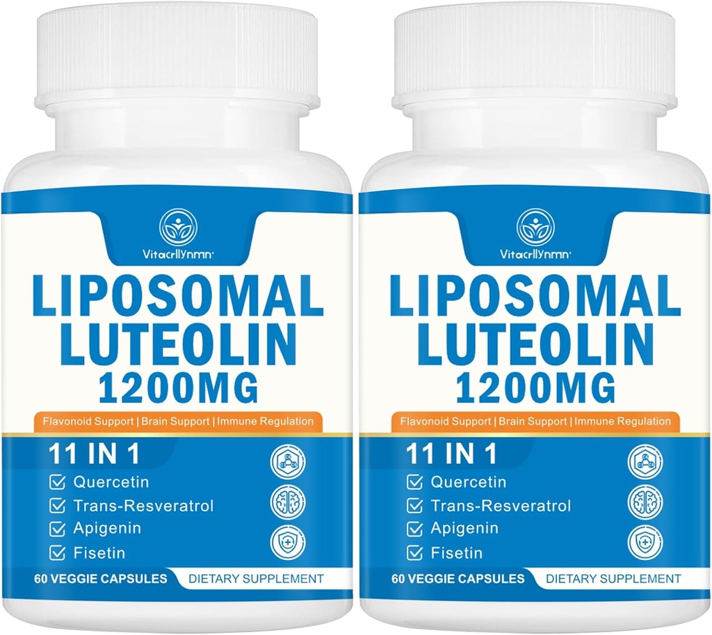 1200MG Liposomal Luteoline Supplement - Maximale Absorptie, Antioxidant Boost voor The Brain 120 Capsules