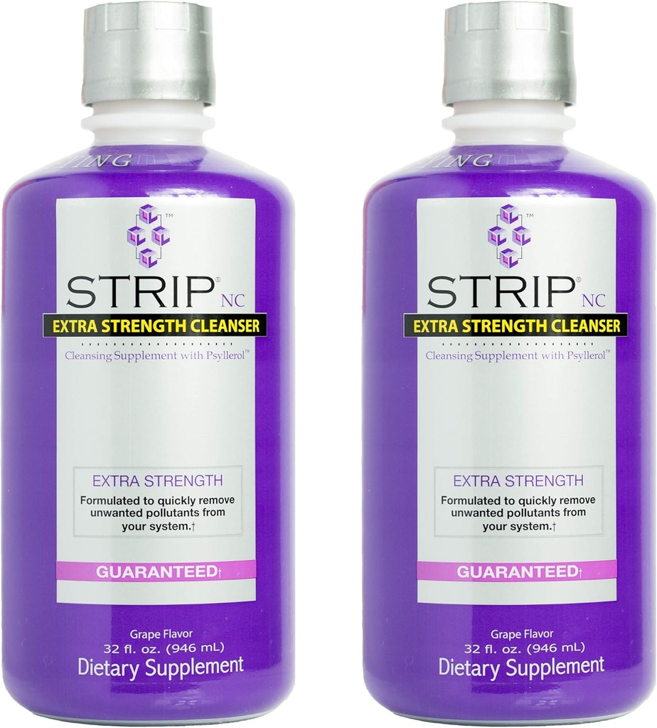 Wellgenix Strip NC Herbal Cleanse Detox Drink, Fast-Acting Body Detox, 32 Fl Oz, Premium Ontgifter voor Quick Flush Toxin Removal, Extreme Cleanse Detox, Grape Flavor Liquid Formula (pakket van 2)