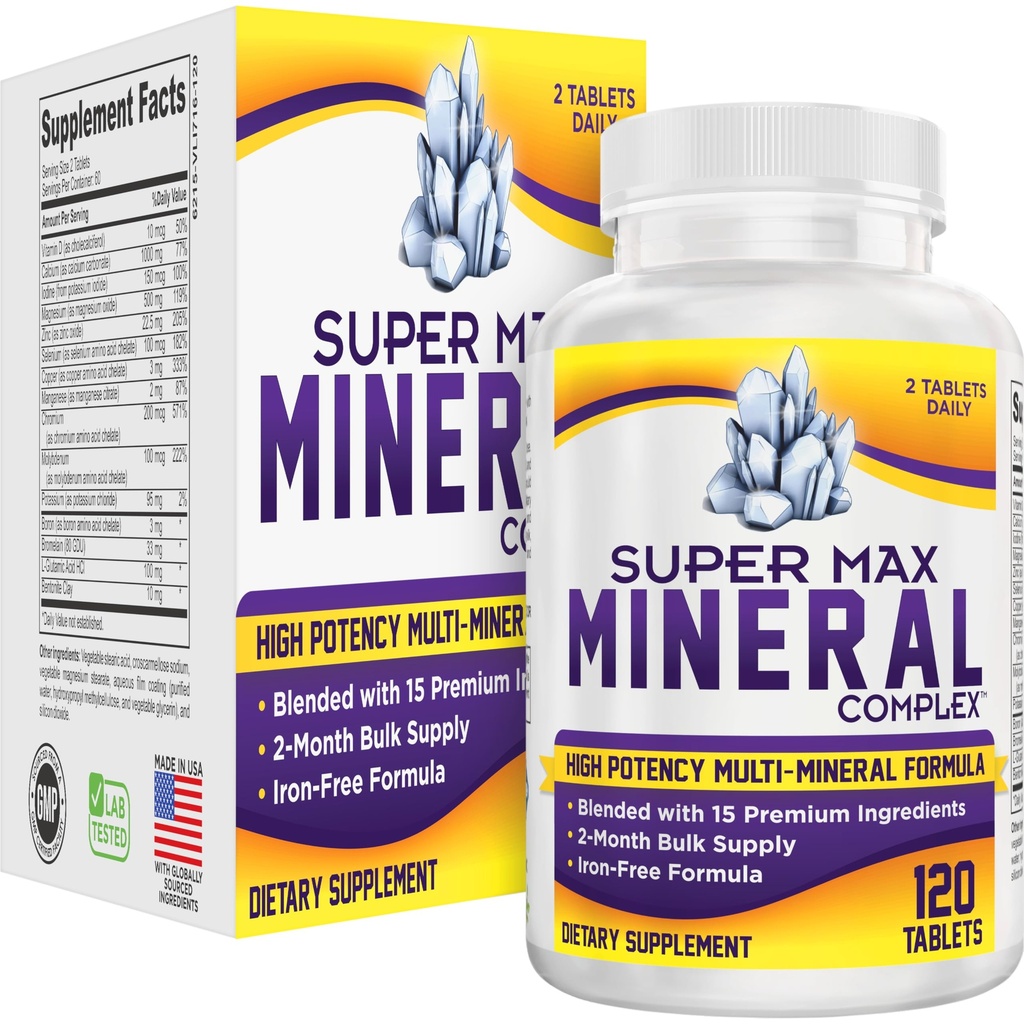2-Maandelijk Multiminerale Supplement (IJzervrij) Natuurlijke Multimineralen 