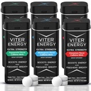 Viter Energie Extra sterkte Cafeïnated Mints 80mg Cafeïne, B Vitaminen, Suikervrij. (Variatie, 20st, 6 Pack)