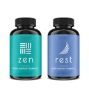 WellPath Zen Mood Support + Rest Valeriaan Root Slaaphulp Supplementen 2 Pack - Ultieme combinatie voor kalme Mood, energie en natuurlijke slaapondersteuning - L-Theanine en andere natuurlijke ingrediënten - 60 Cts Elk