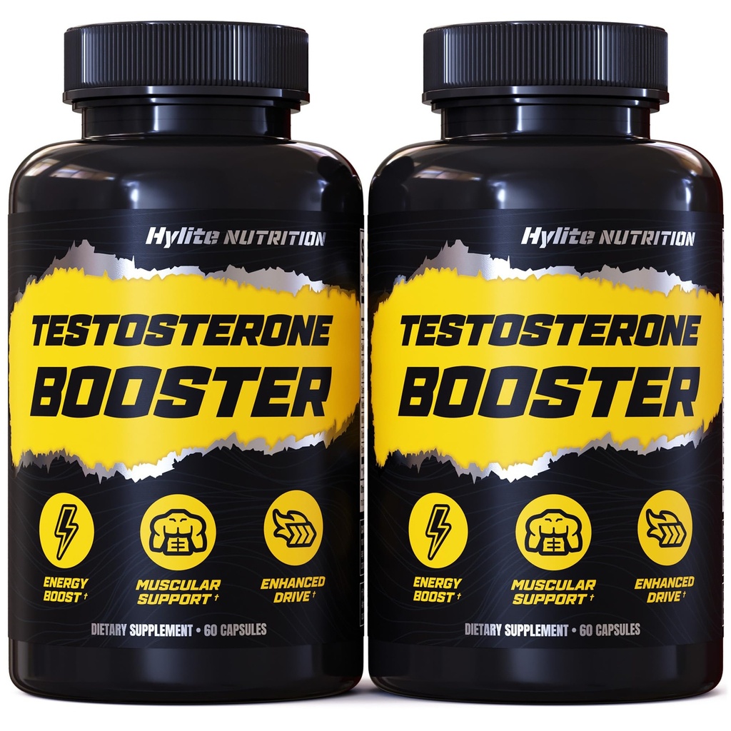 Testosteron Booster - Testosteron Supplement voor mannen - Mannelijke verhoging van pillen voor spiergroei, Libido, uithoudingsvermogen, kracht - Tongkat Ali Muscle Builder Workout Supplement - Totaal T Test Boost - 2 PACK