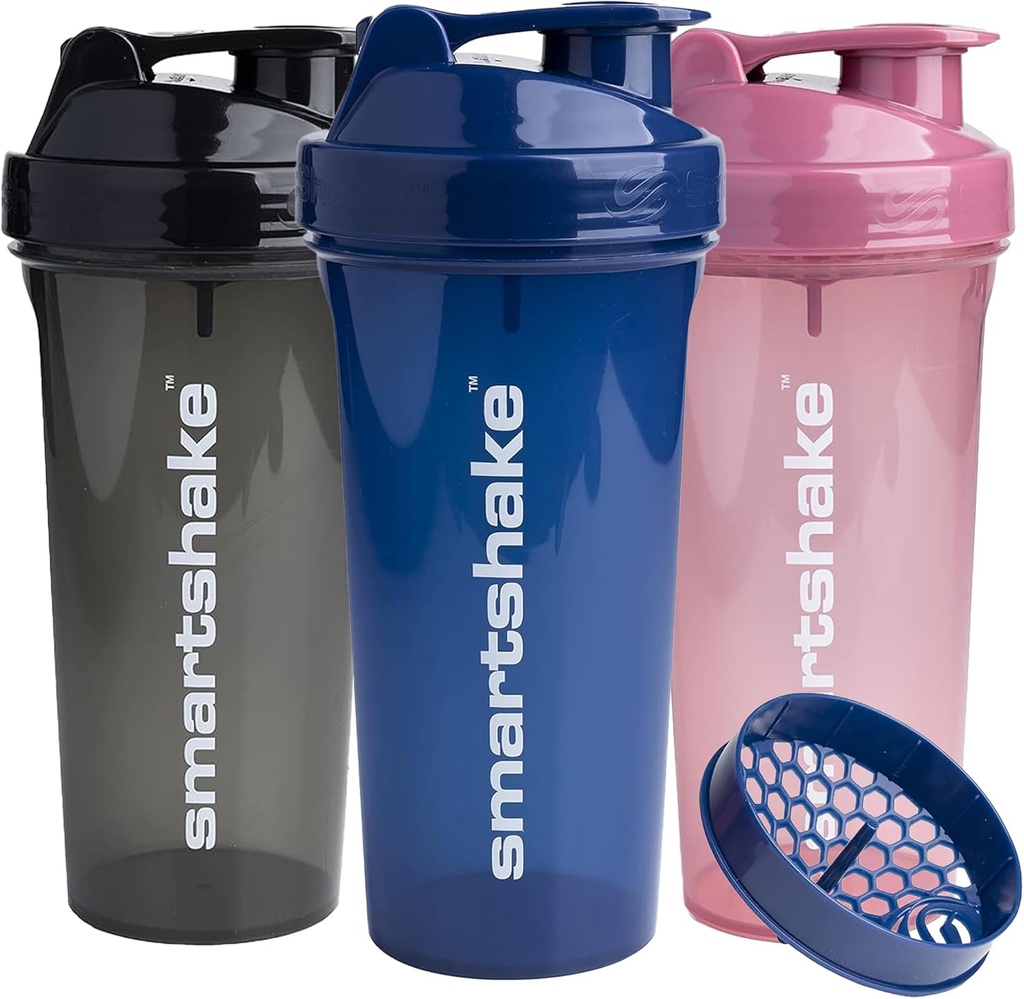 Smartshake Glossy 3-Pack Lite Protein Shaker Bottle 800 ml 
