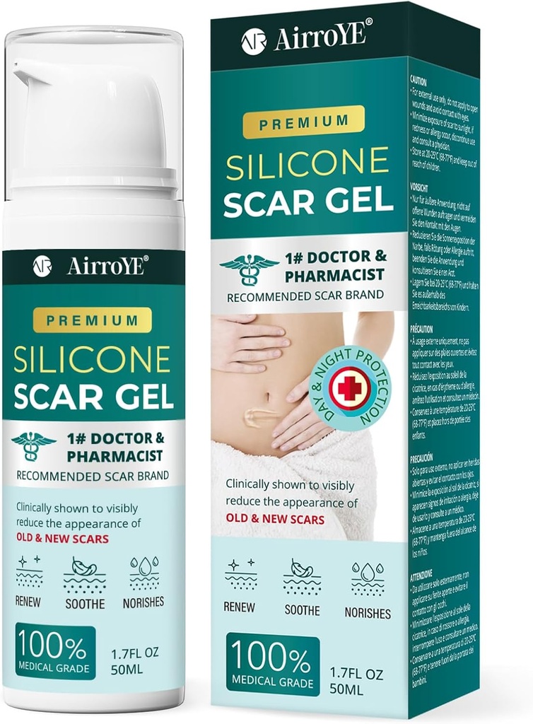 Siliconen Scar Gel voor Stretch Mark: 100% Siliconen Scar Cream - Verwijder nieuwe oude huid littekens 50g
