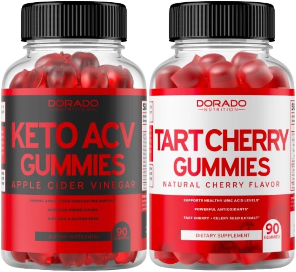 Keto ACV Gummies (90 Count) Advanced Weight Loss Formula Support Healthy Digestie & Metabolisme - Tart Cherry Gummies (90 Count) Uric Acid Level Support met Selderij Zaad Extract - NON GGO & Made in US