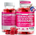Quercetin Gummies - 2500MG Quercetin with Bromelain L-theanine & Zinc - Pure Supplement for Immune System Lung and Allergy Support - Immunity Booster Vegan Supplements for Kids & Adults - Made in US