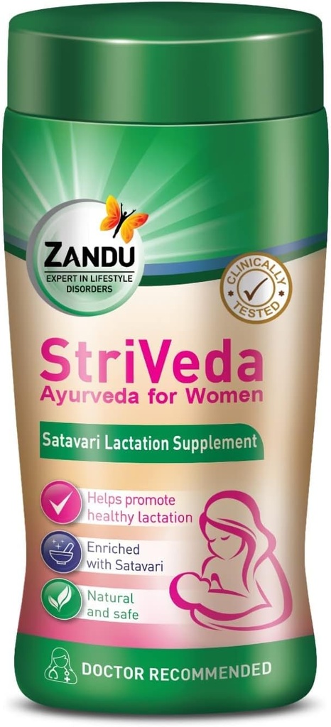BHM StriVeda Satavari Borstvoeding Supplement voor het verhogen van de moedermelkvoorziening, 210 g, Doctor Aanbevolen, Natuurlijke en veilige