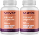 BESTVITE N-Acetyl L-tyrosine 350mg (NALT) (240 Capsules) (120 x 2) - Geen stearates - niet GGO - glutenvrij