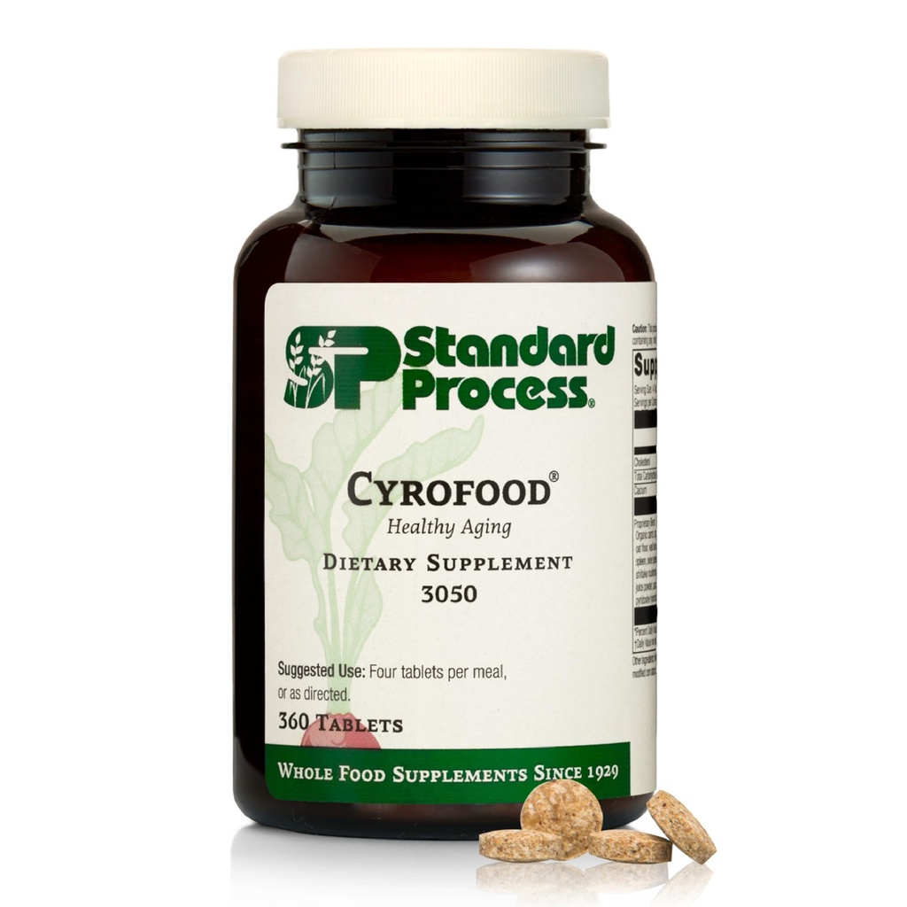 Standard Process Cyrofood - Healthy Aging Support Supplement - Nutritional Supplement with Bovine Adrenal, Reishi Mushroom Powder, Organic Wortel & More - Whole Food Based Supplement - 360 Tablets