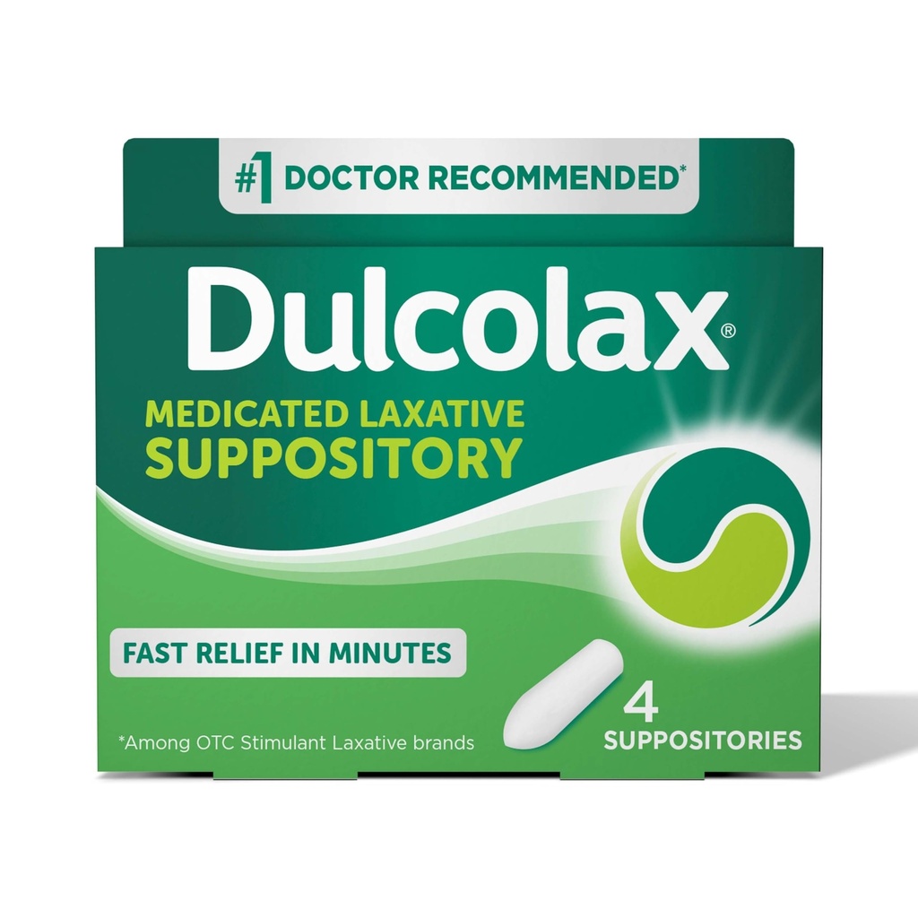 Dulcolax Stimulerend Laxatief Gemedicineerd Sorbitol, Voorspelbare en effectieve Constipatie Relief, Bisacodyl 10 mg, 4 Tel.