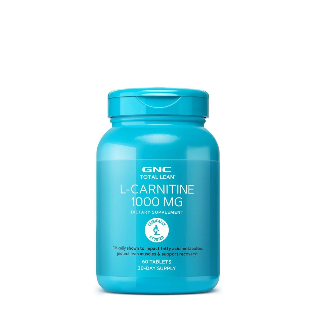 GNC Total Lean L-Carnitine 1000mg, 60 tabletten, ondersteunt herstel en spiergroei Lean