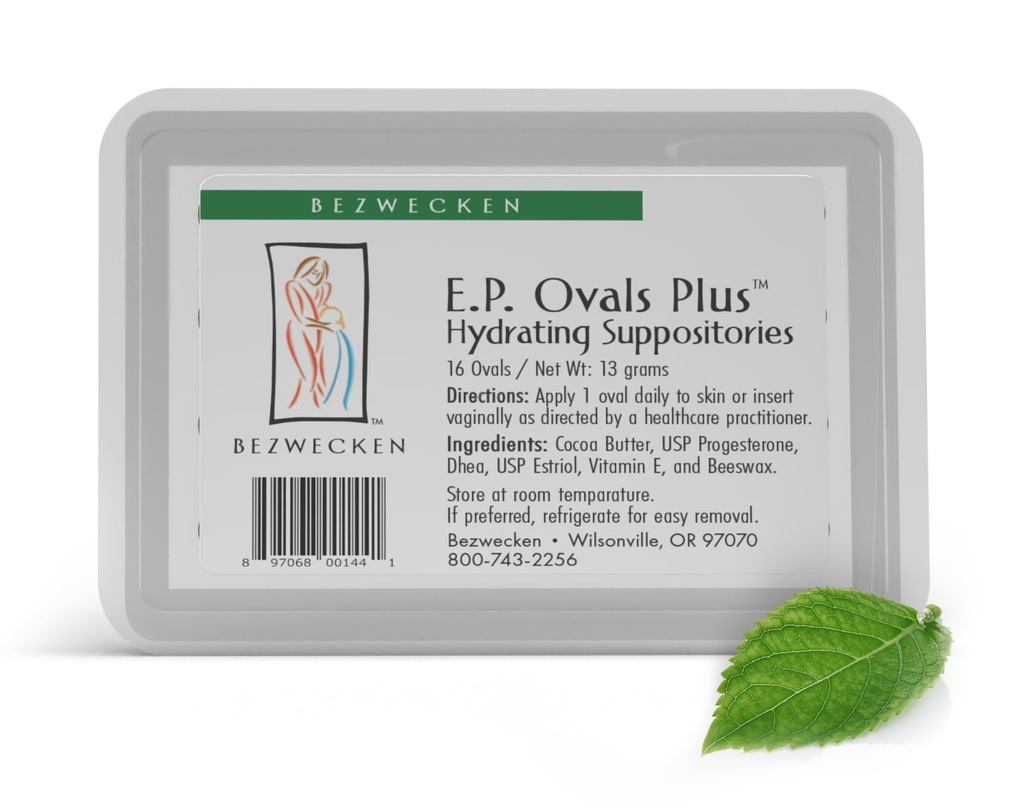 Bezwecken - E.P. Ovals Plus DHEA - 16 Oval Suppositories - Zelfde vertrouwde Formule, Nieuwe Verbeterde Vorm - Professioneel samengesteld om Vaginale Droogheid in Menopausale Vrouwen te verlichten